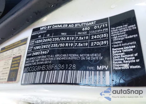 2011 Mercedes-Benz Glk 350 4Matic from USA, damaged, VIN WDCGG8HB3BF636128